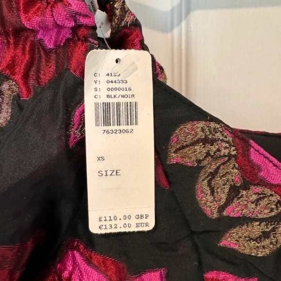 Anthropologie Floral Metallic Gold Brocade Dress - Picture 2 of 8